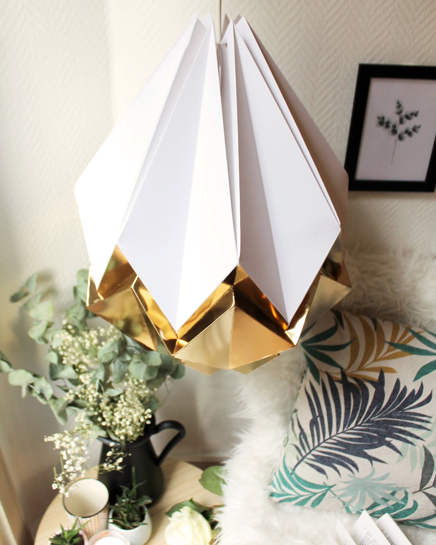 Suspension Origami Bicolore en Papier - Taille L