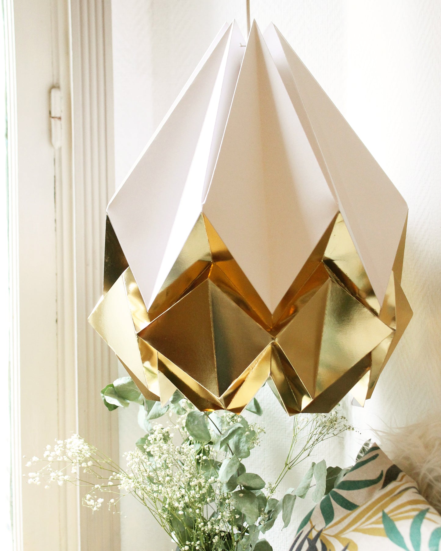 Suspension Origami Bicolore en Papier - Taille L