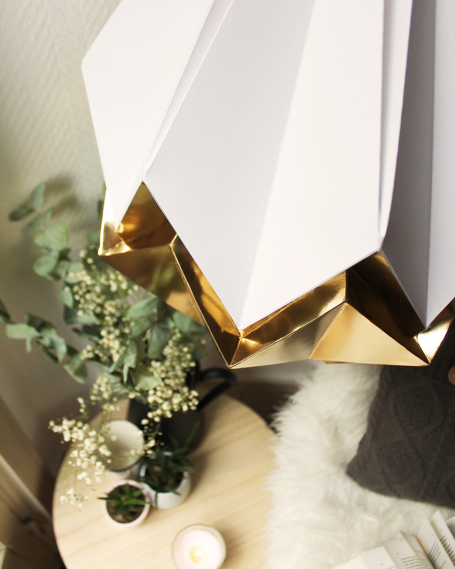 Suspension Origami Bicolore en Papier - Taille L