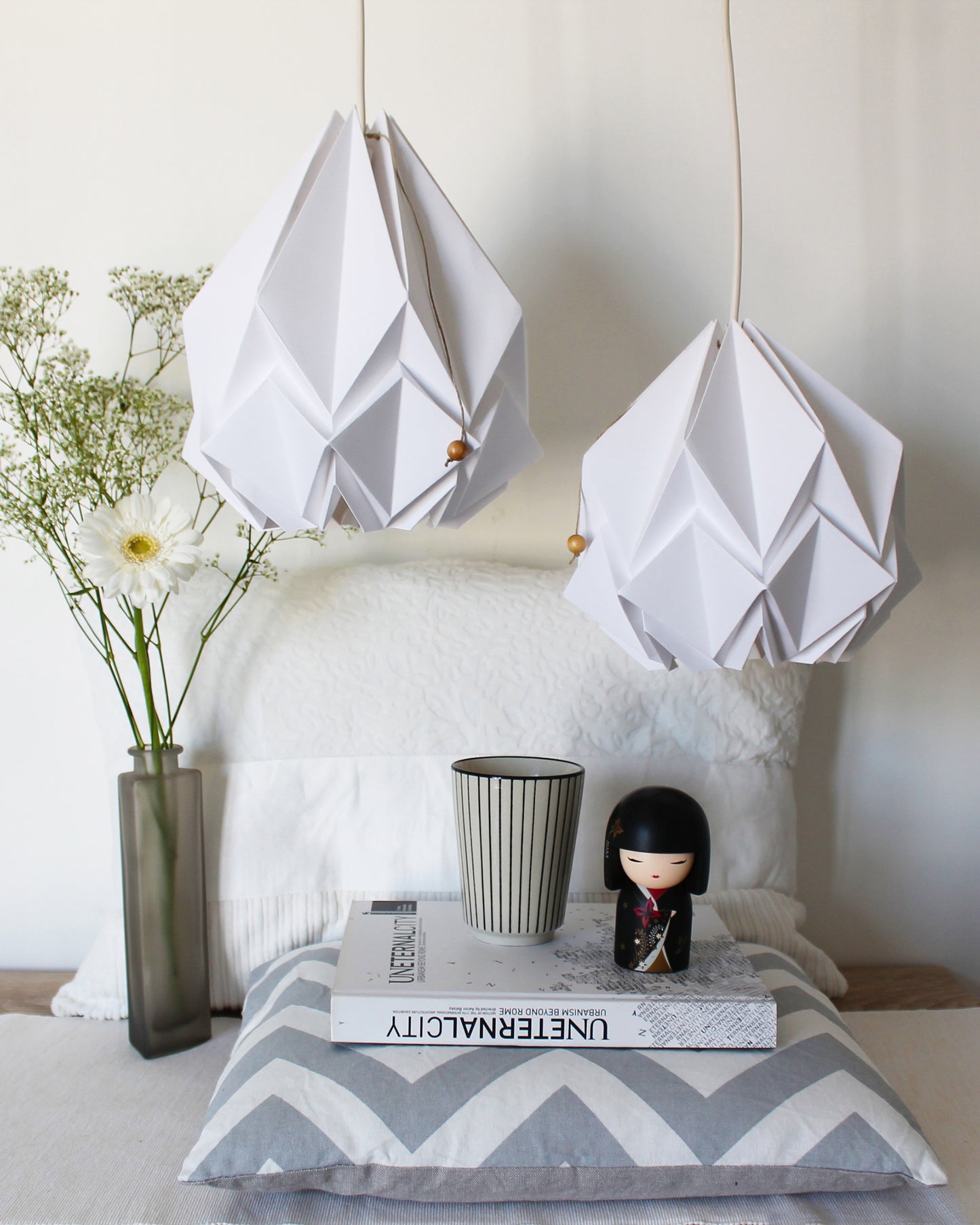 Suspension Origami Couleur Uni en Papier - Taille M