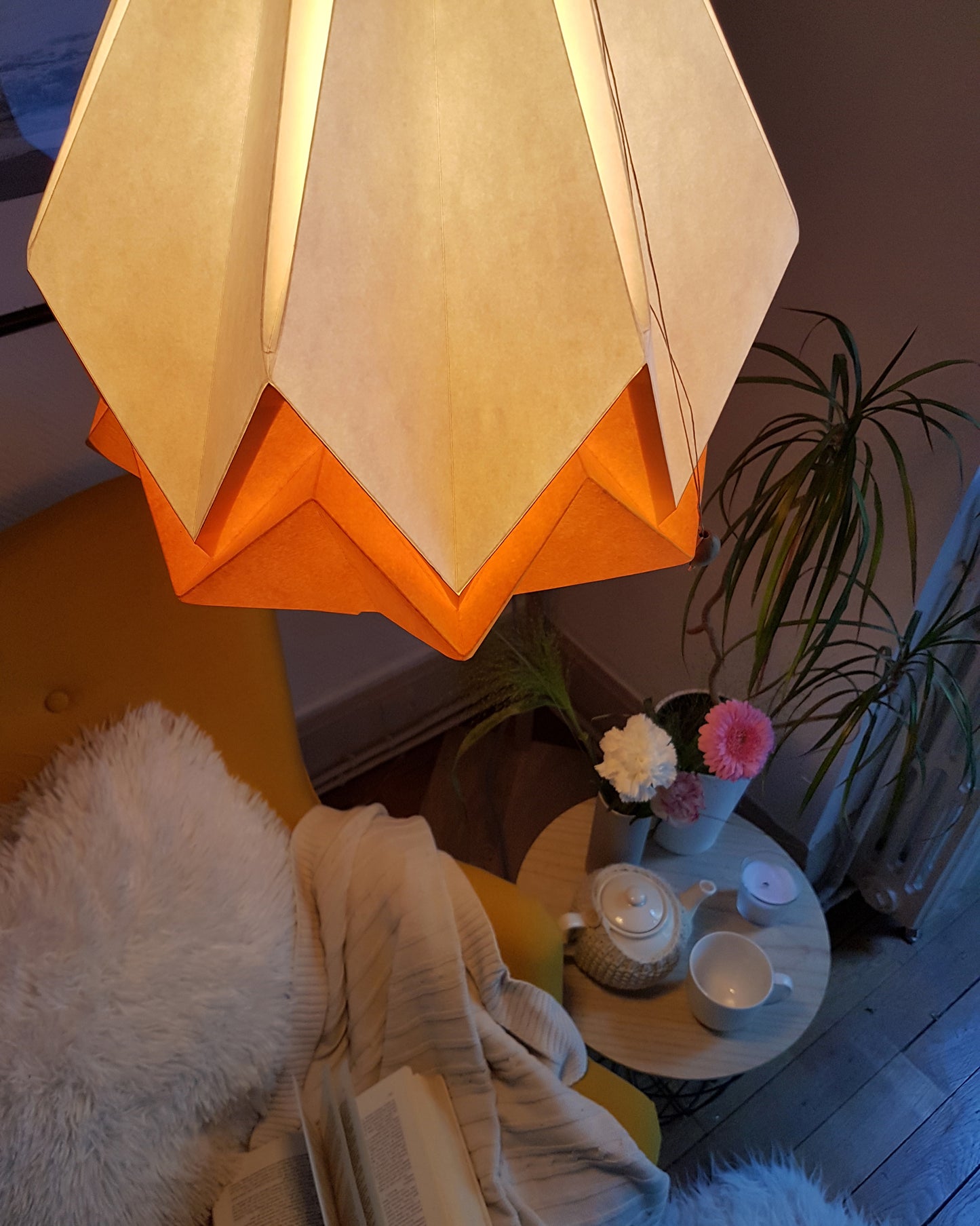 Suspension Origami Bicolore en Papier - Taille L