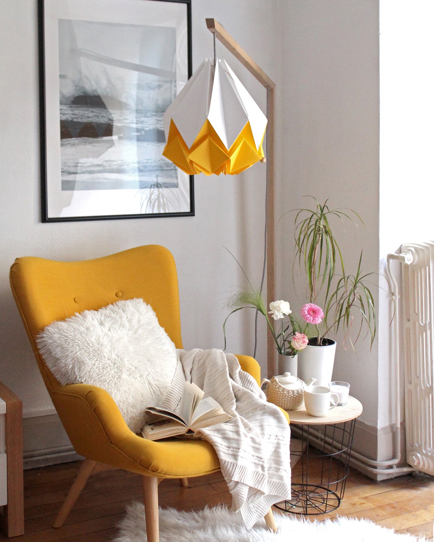 Suspension Origami Bicolore en Papier - Taille L