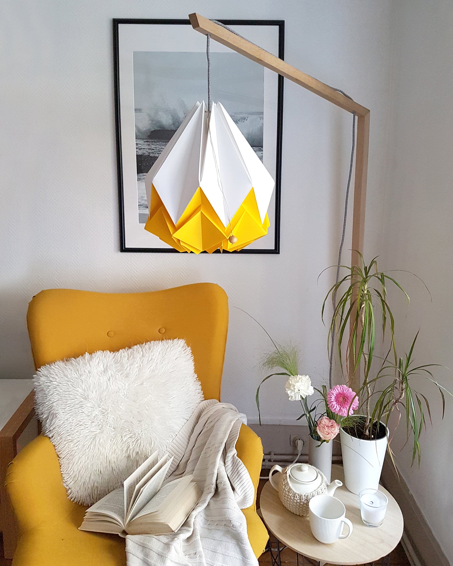 Suspension Origami Bicolore en Papier - Taille L