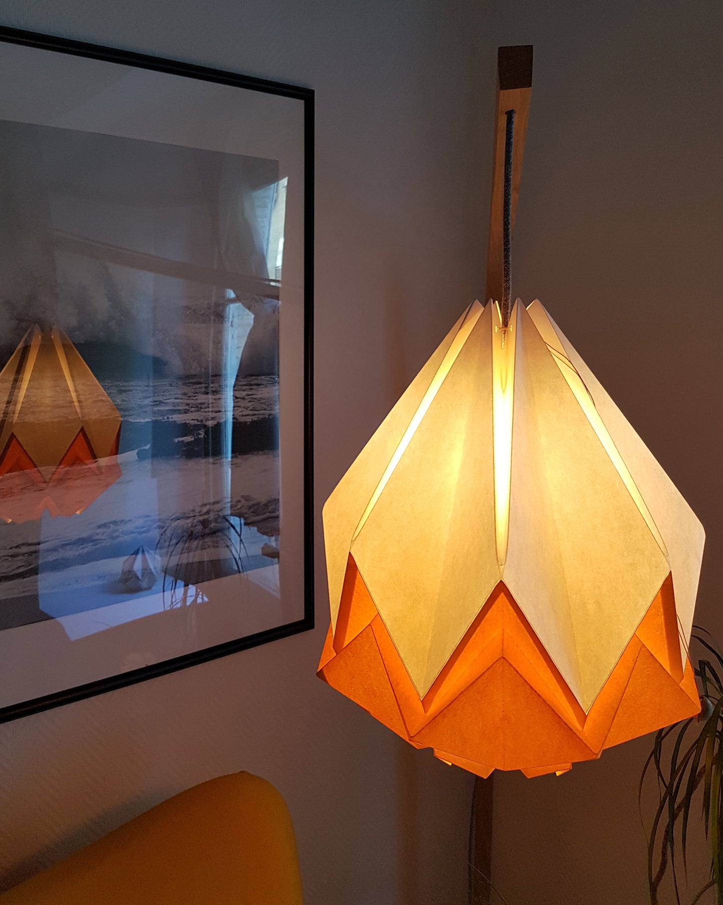 Suspension Origami Bicolore en Papier - Taille L
