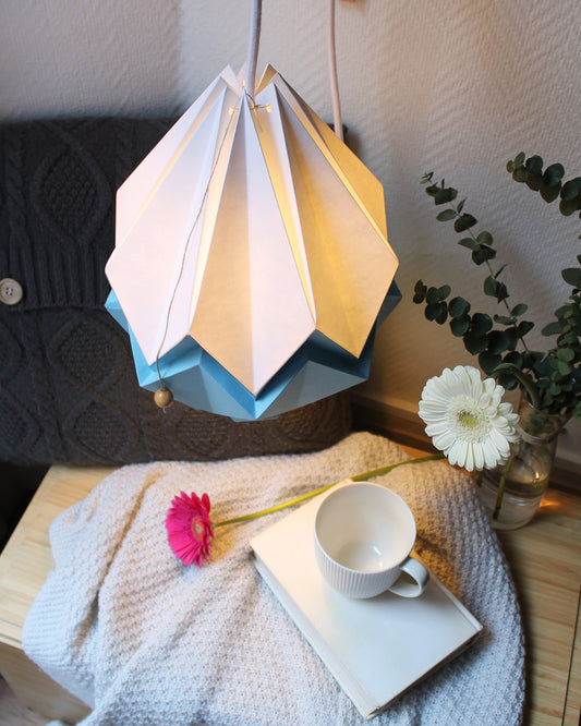 Suspension Origami Bicolore en Papier - Taille M