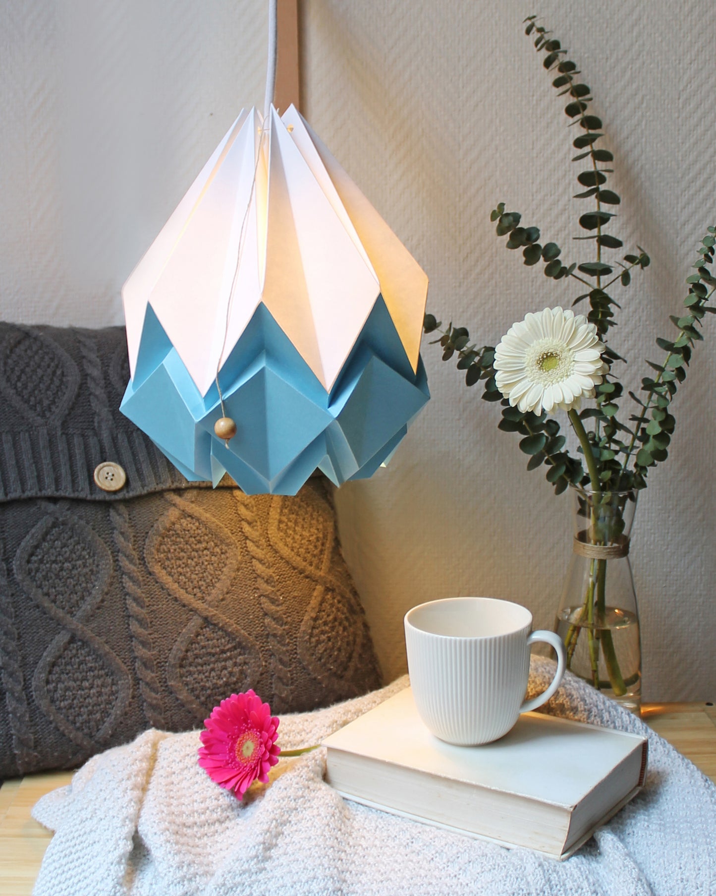 Suspension Origami Bicolore en Papier - Taille M