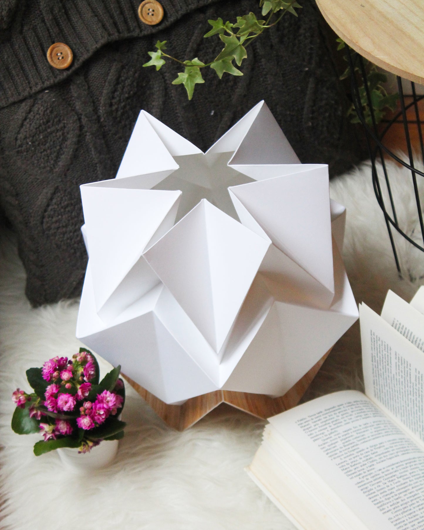 Lampe de Table Origami en EcoWood et Papier