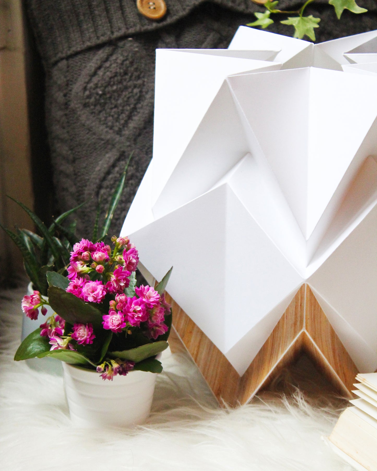 Lampe de Table Origami en EcoWood et Papier