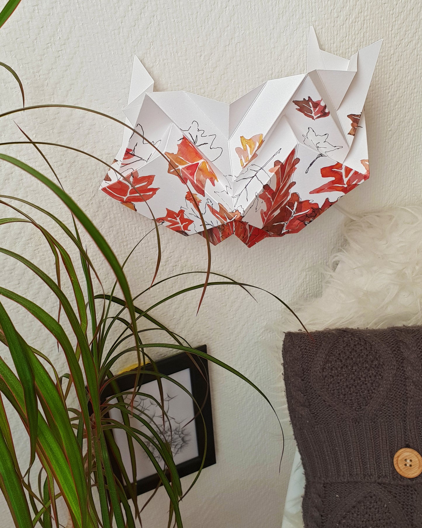 Origami Wall Sconce in Paper - Autumn