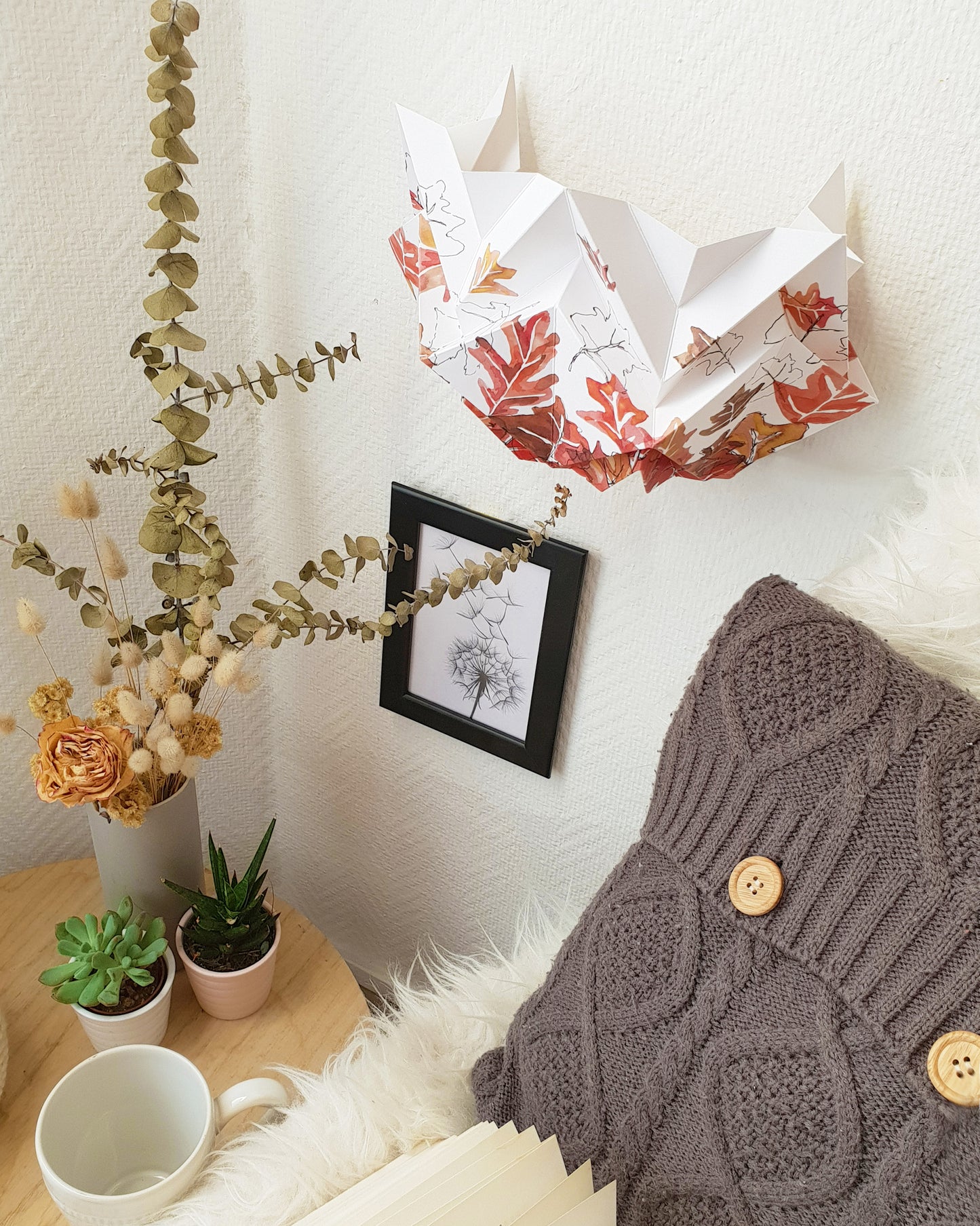 Origami Wall Sconce in Paper - Autumn