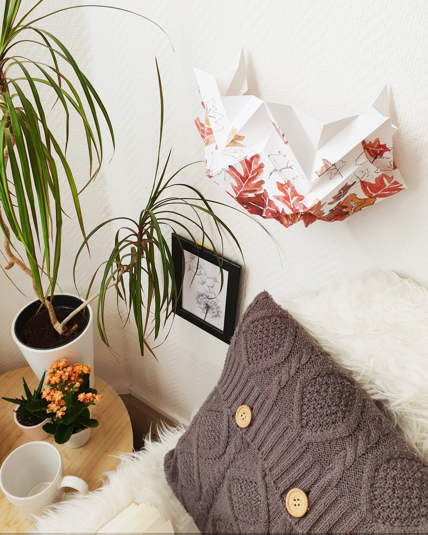 Origami Wall Sconce in Paper - Autumn