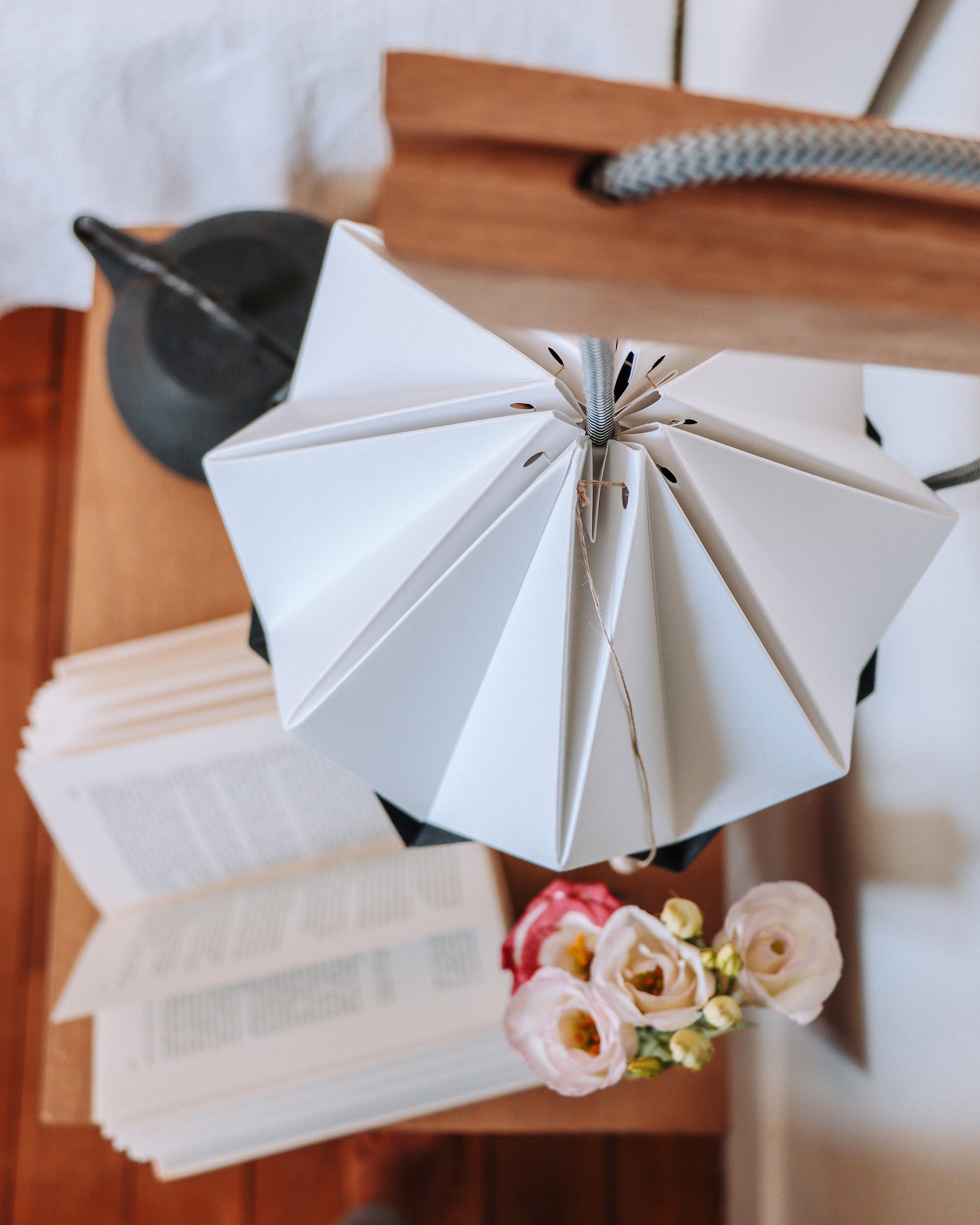 bed side table lighting decoration top view