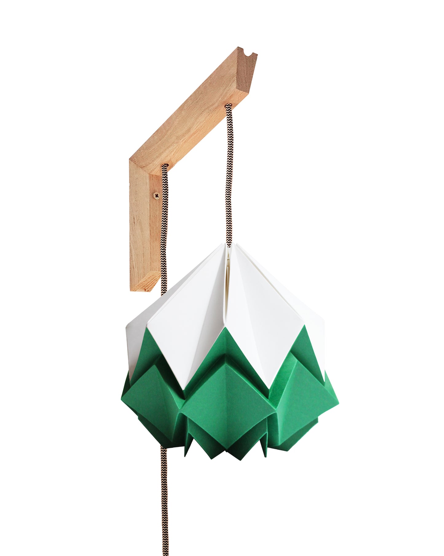 Applique murale en bois et suspension Origami Bicolore Design en Papier