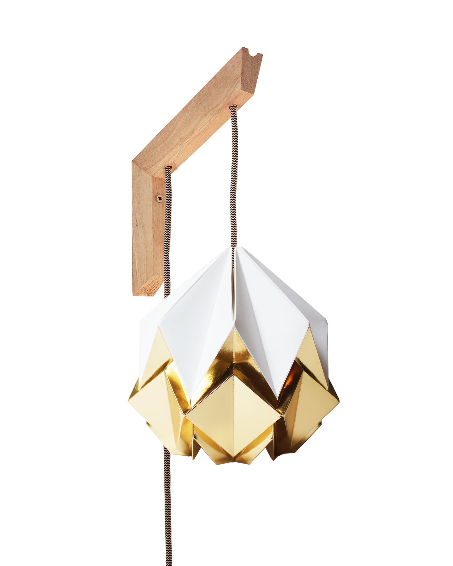 Applique murale en bois et suspension Origami Bicolore Design en Papier