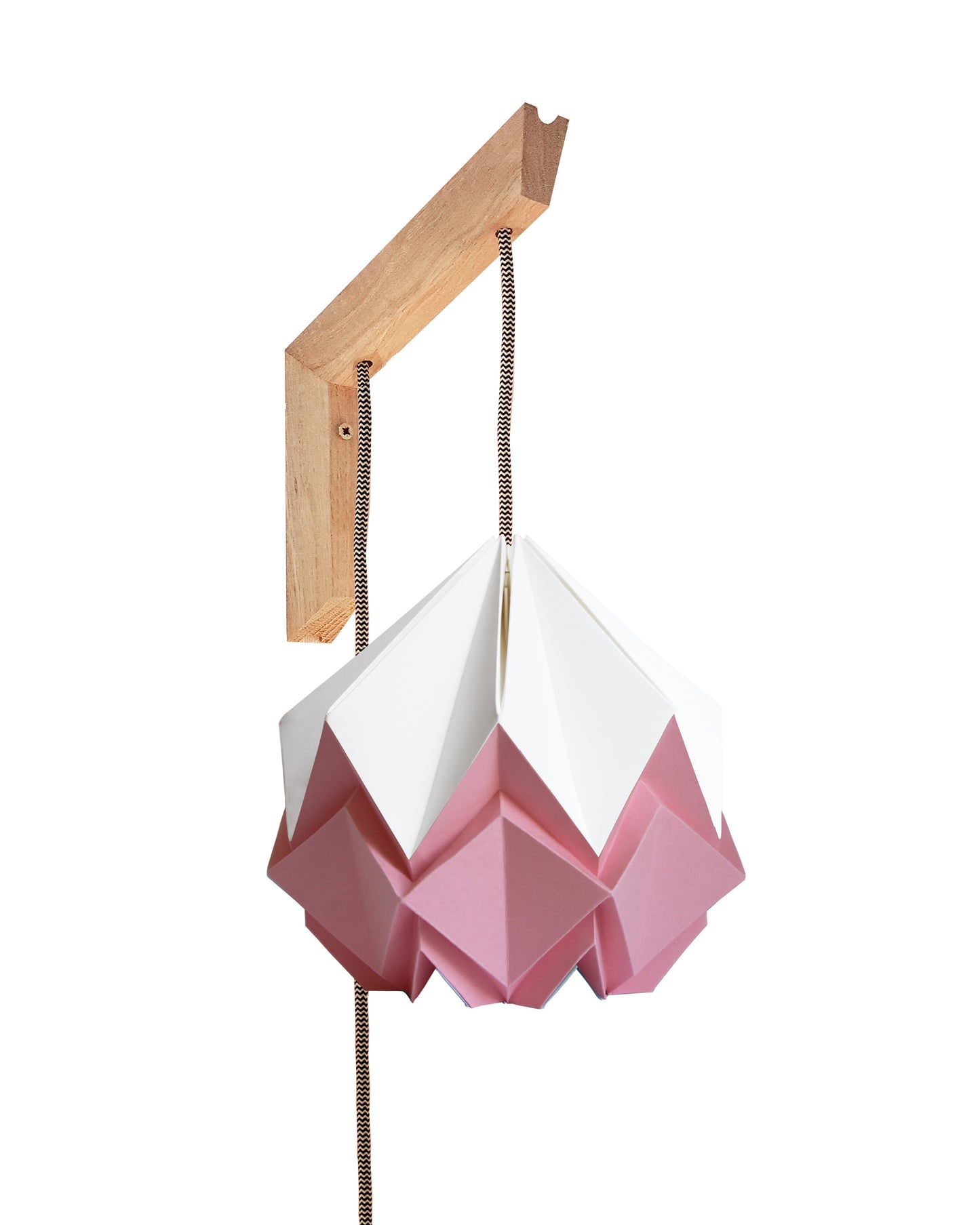 Applique murale en bois et suspension Origami Bicolore Design en Papier