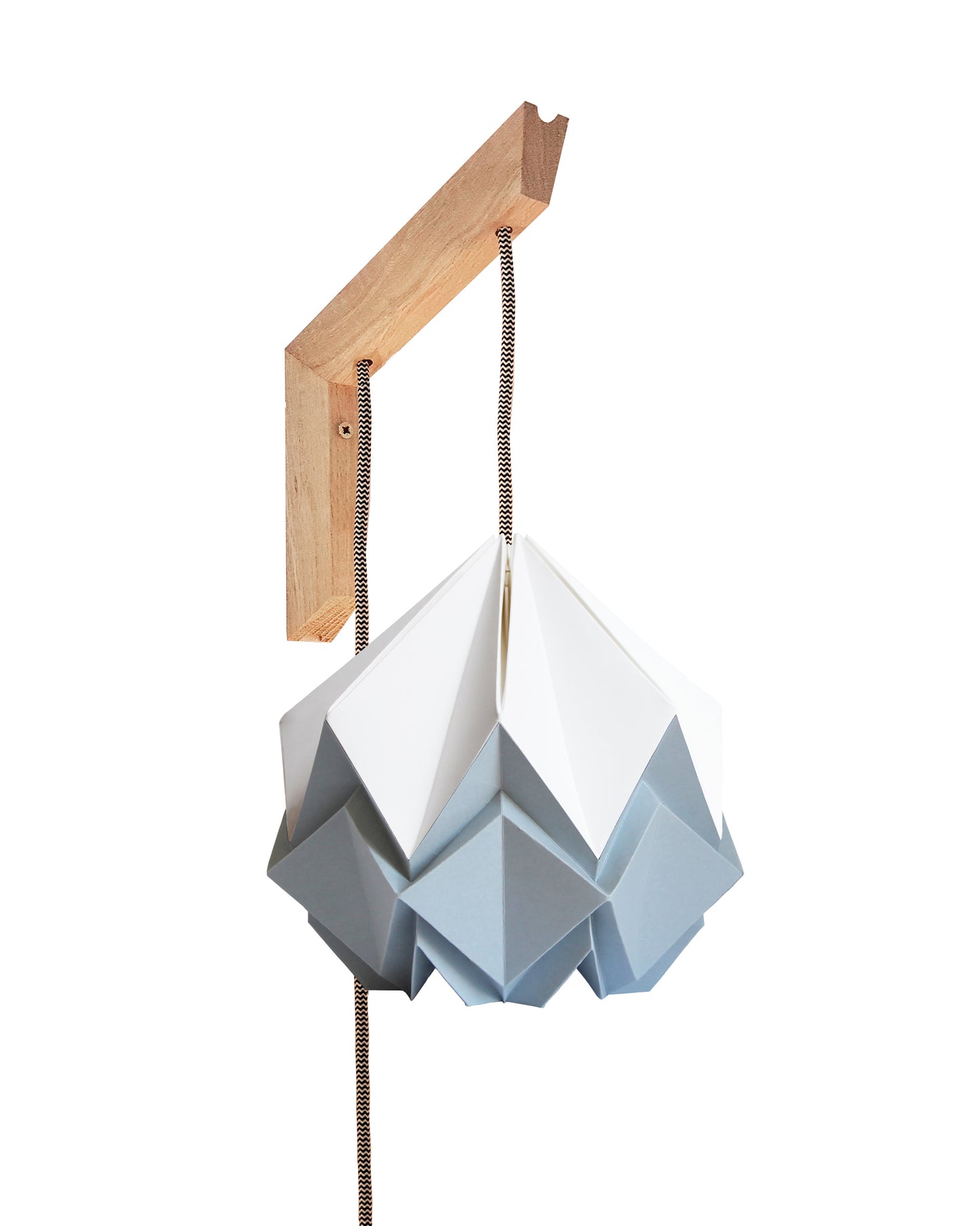 Applique murale en bois et suspension Origami Bicolore Design en Papier