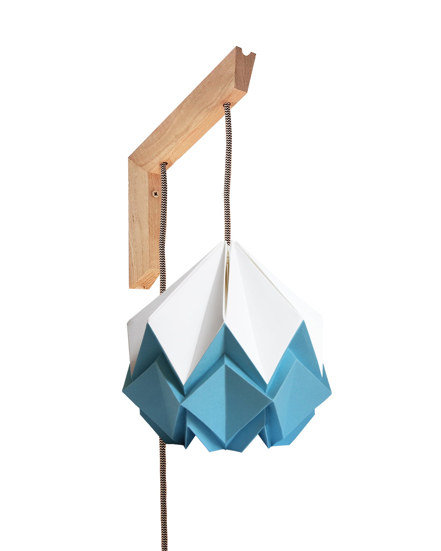 Applique murale en bois et suspension Origami Bicolore Design en Papier
