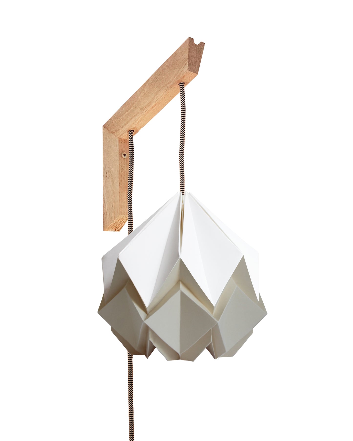 Applique murale en bois et suspension Origami Bicolore Design en Papier