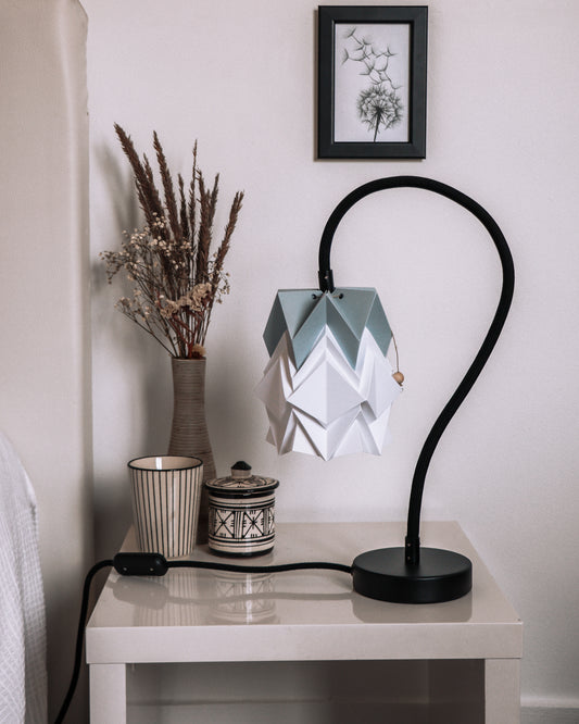 Lampe de Table Kikyo avec pied flexible et petit abat-jour en papier