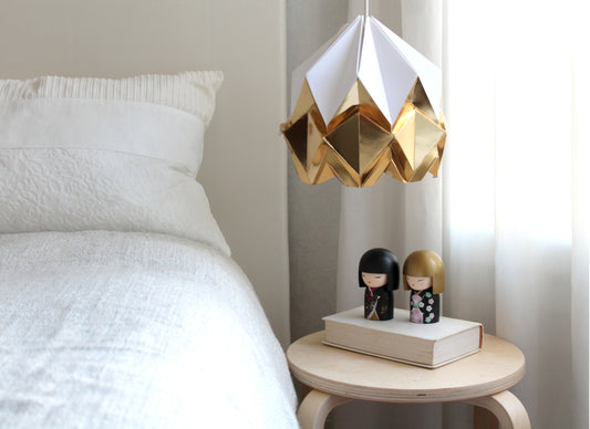 Suspension Origami Bicolore en Papier - Taille S