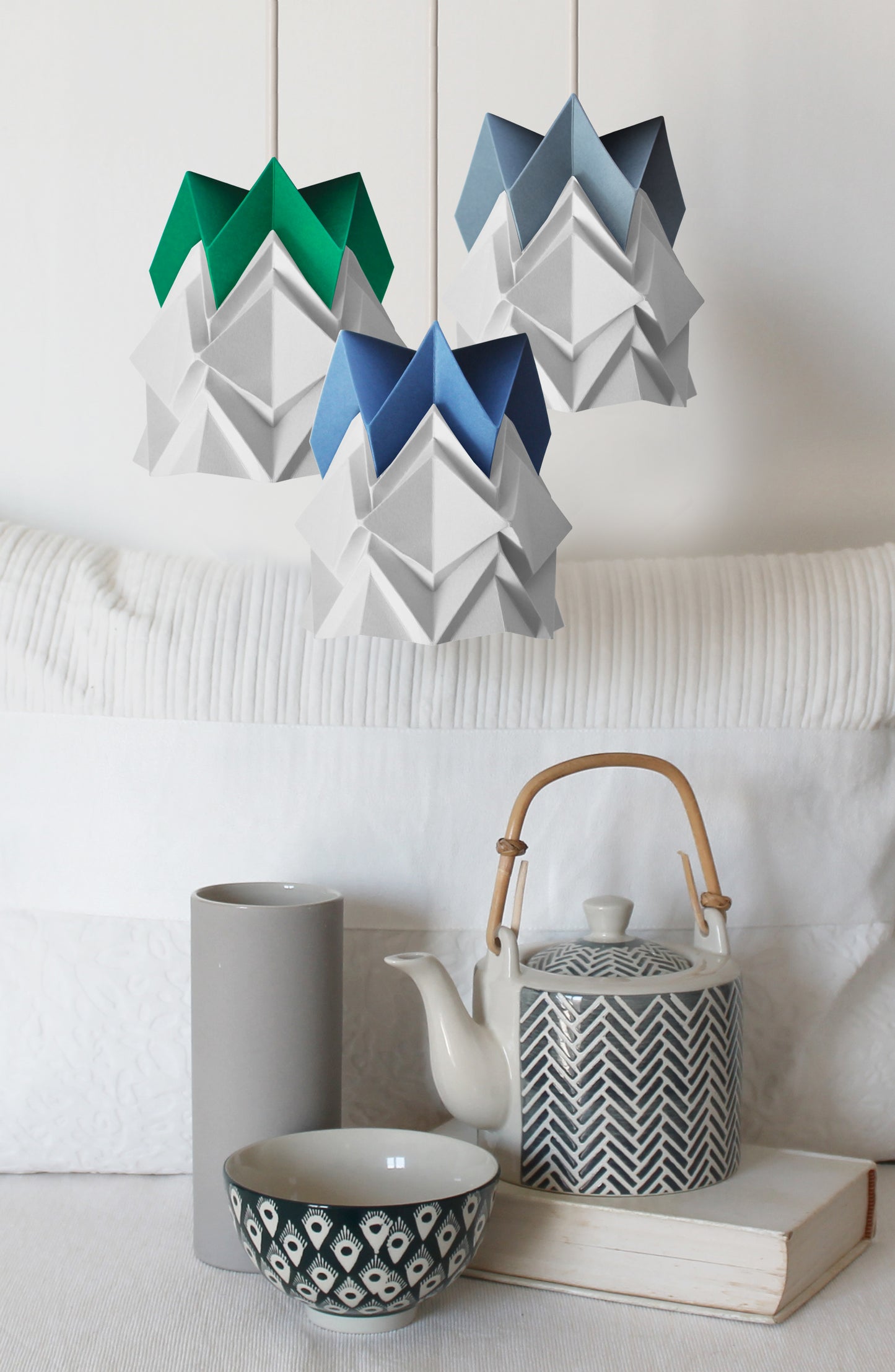 Petite suspension Origami  Design Bicolore en Papier