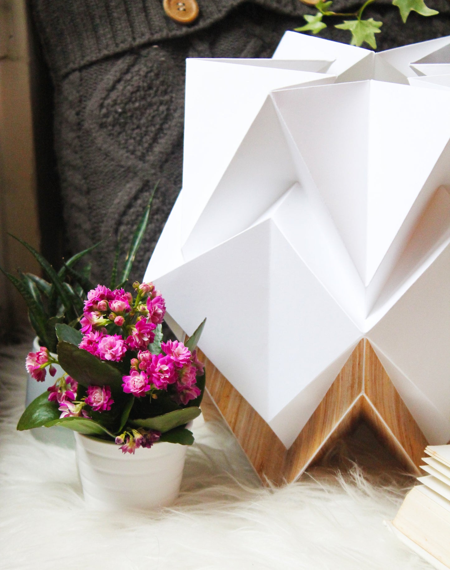 Lampe de Table Origami en EcoWood et Papier