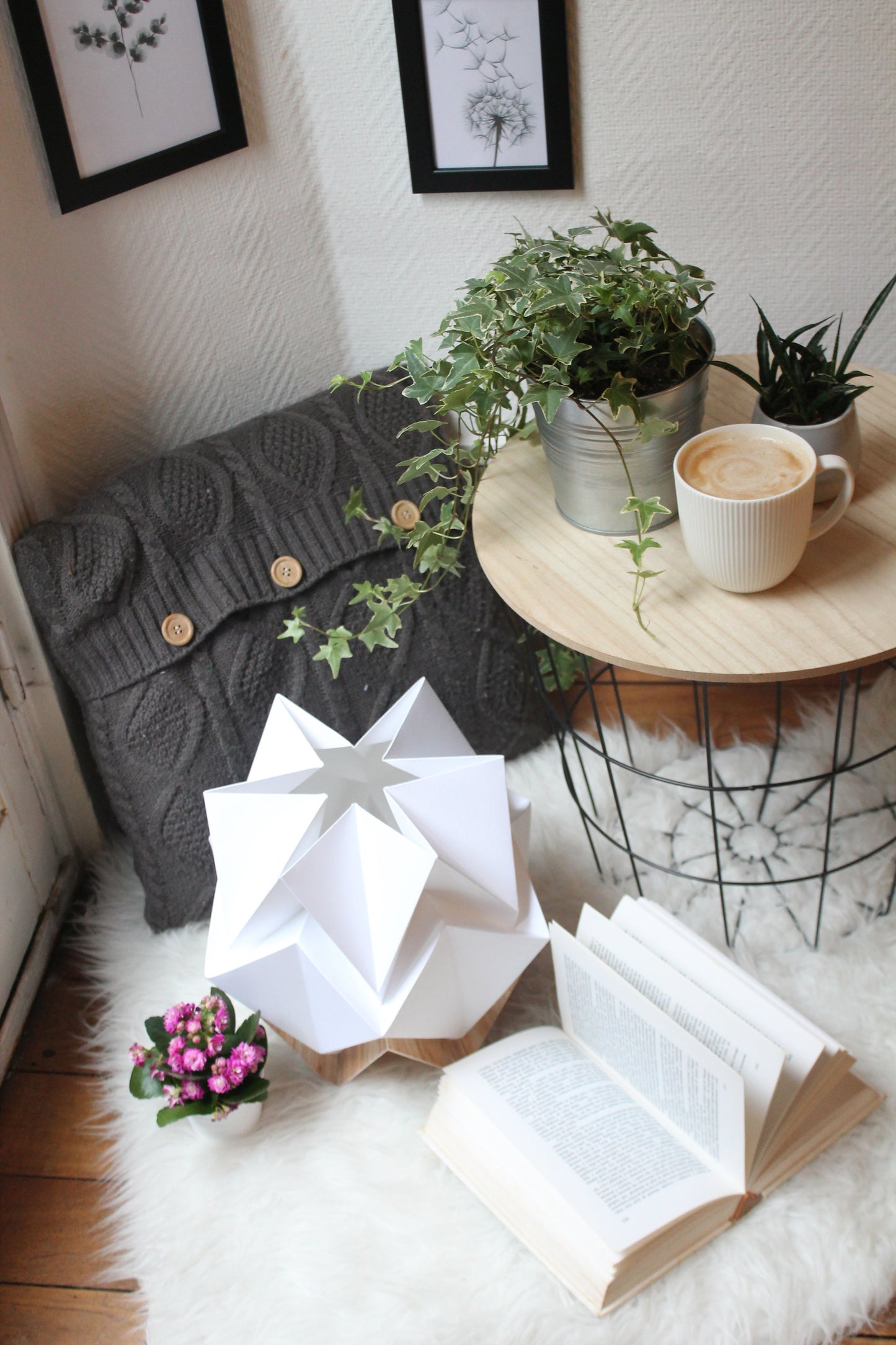 Lampe de Table Origami en EcoWood et Papier - taille S