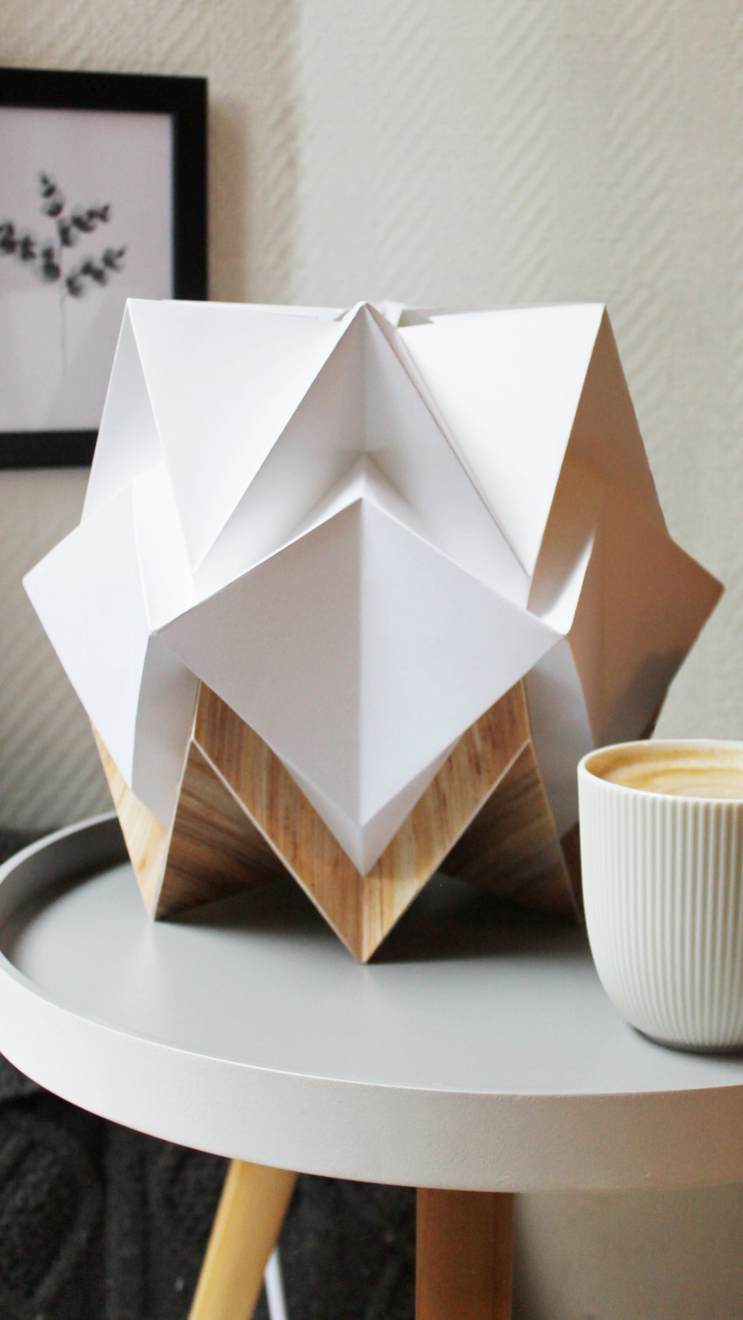Origami Table Lamp in Paper and Ecowood - Size S