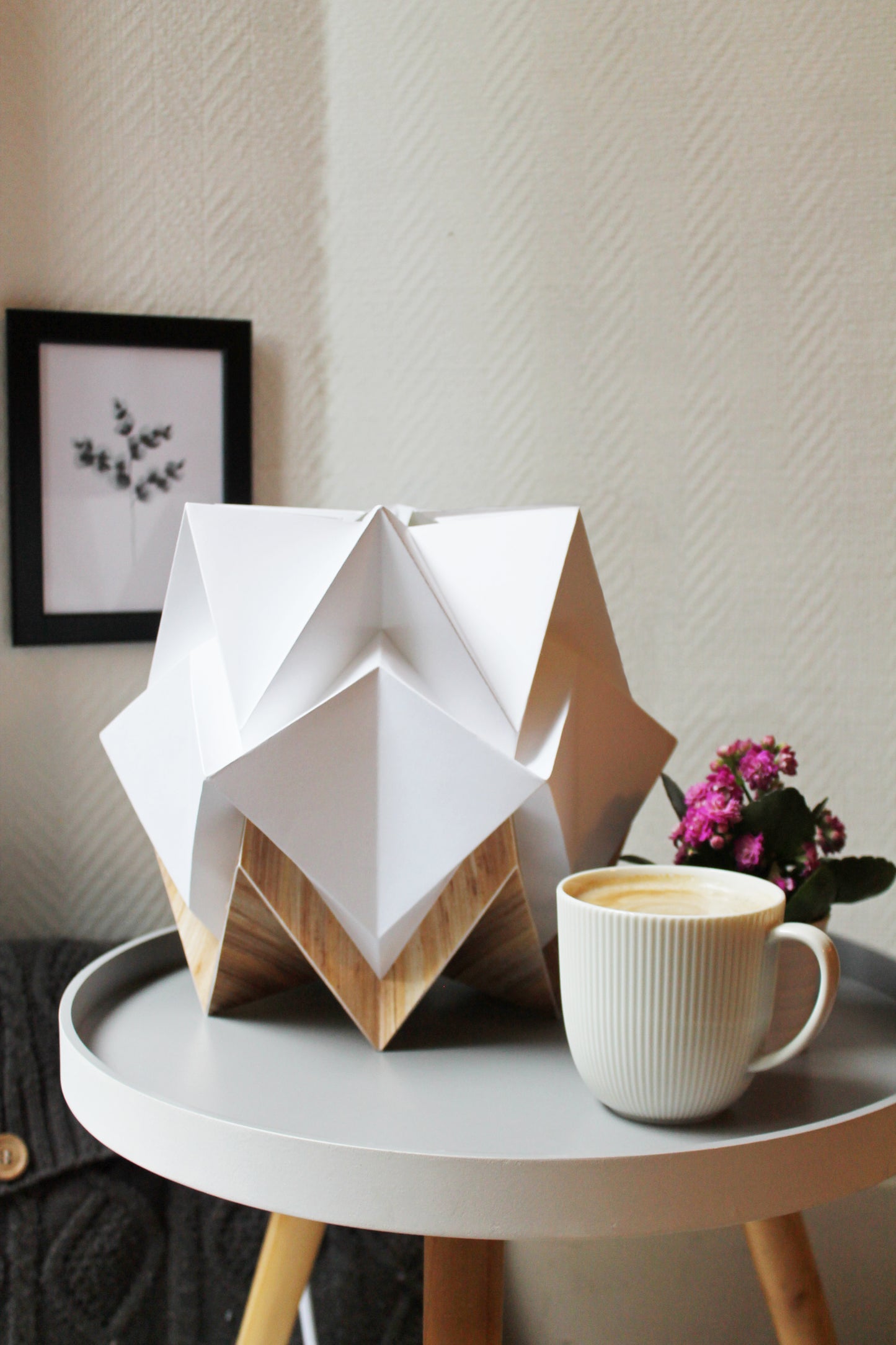 Origami Table Lamp in Paper and Ecowood - Size S