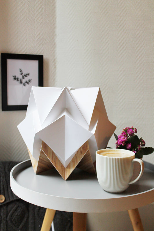 Origami Table Lamp in Paper and Ecowood - Size S