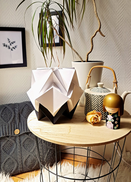 Lampe de Table Origami Bicolore en Papier - taille S