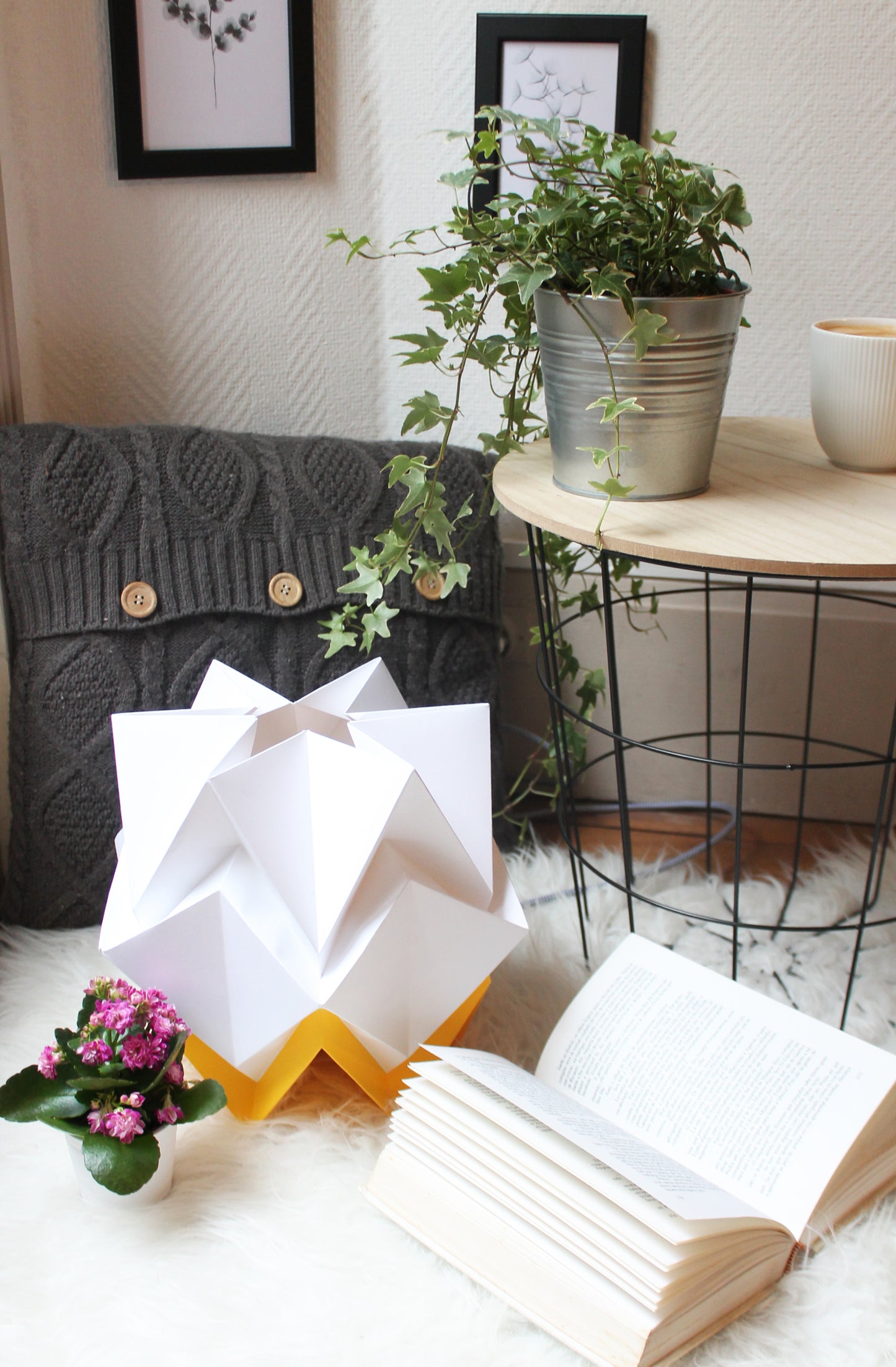 Origami Table Lamp in Paper - Size S