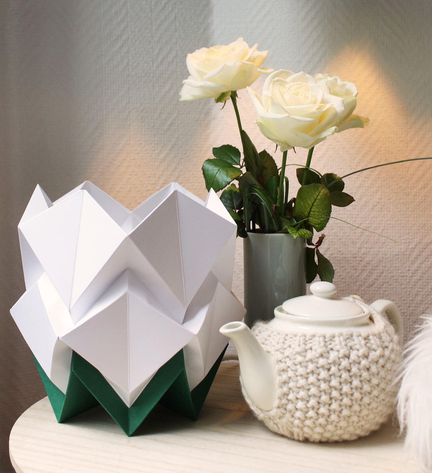 Lampe de Table Origami Bicolore en Papier - taille S