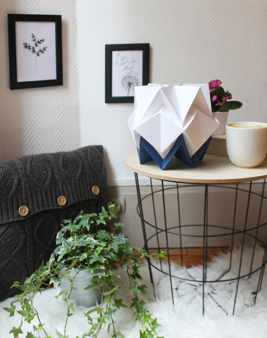 Lampe de Table Origami Bicolore en Papier - taille M