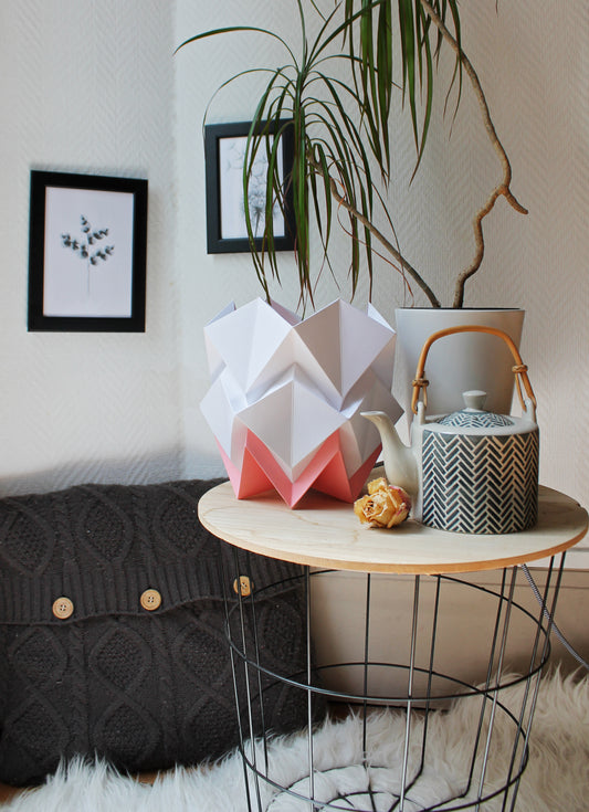 Lampe de Table Origami Bicolore en Papier - taille S