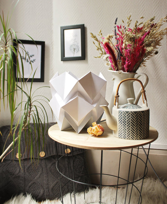 Lampe de Table Origami Bicolore en Papier - taille S