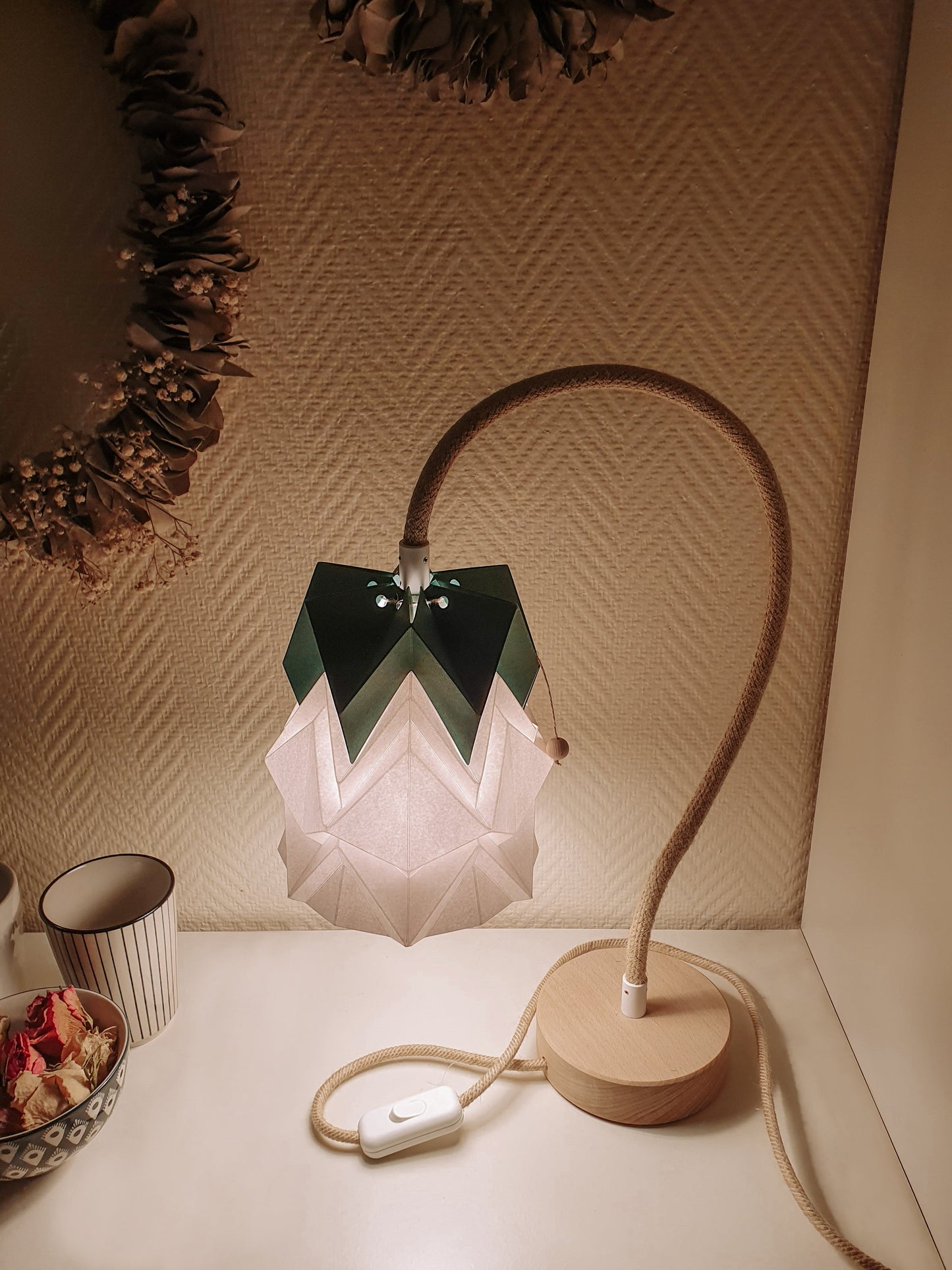 Origami Table Lamp in Paper - Size S