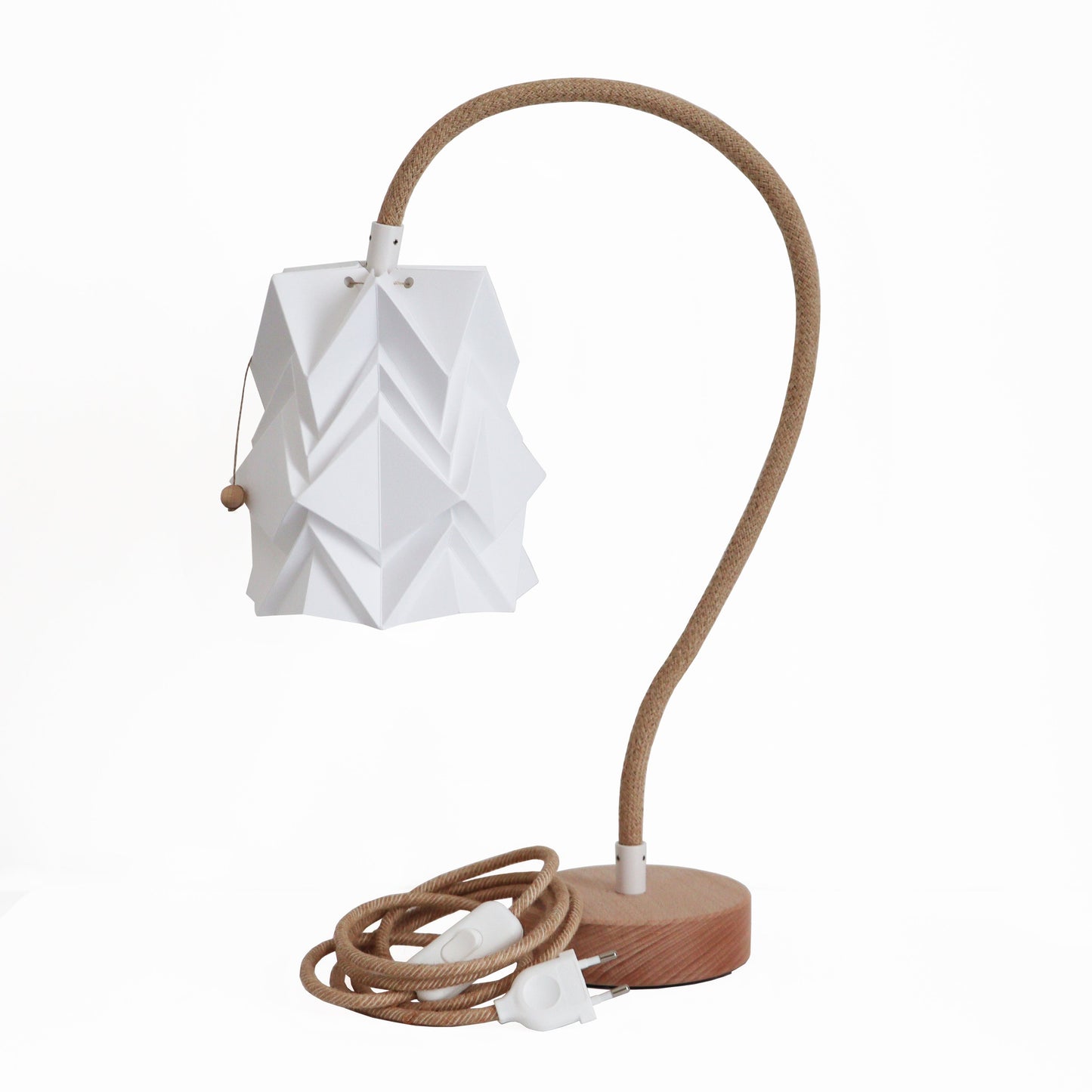 Lampe de Table Kikyo avec pied flexible et petit abat-jour en papier