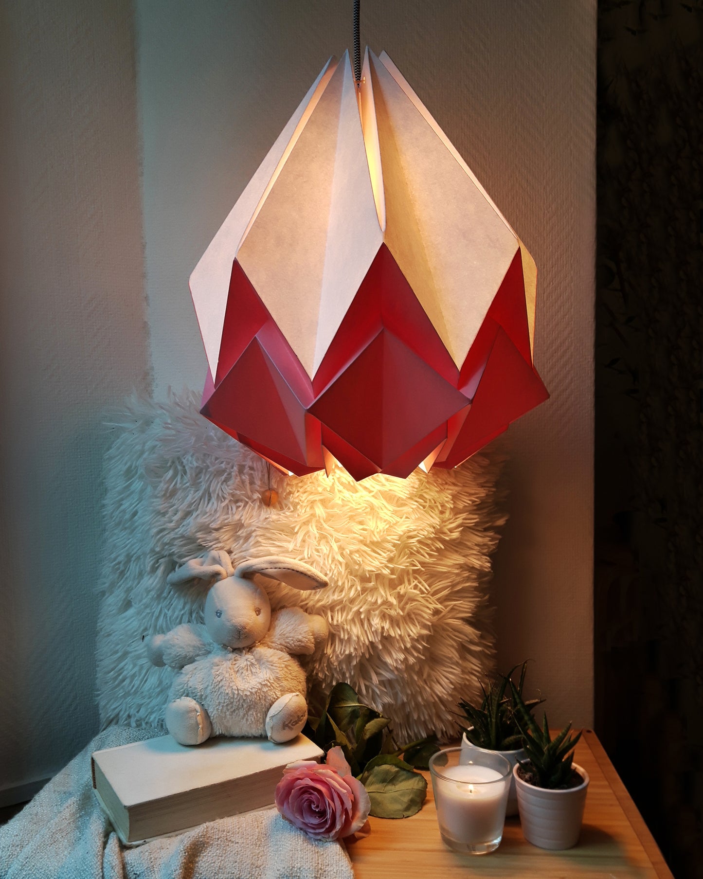 Origami Pendant Light Bicolor in Paper - Size L