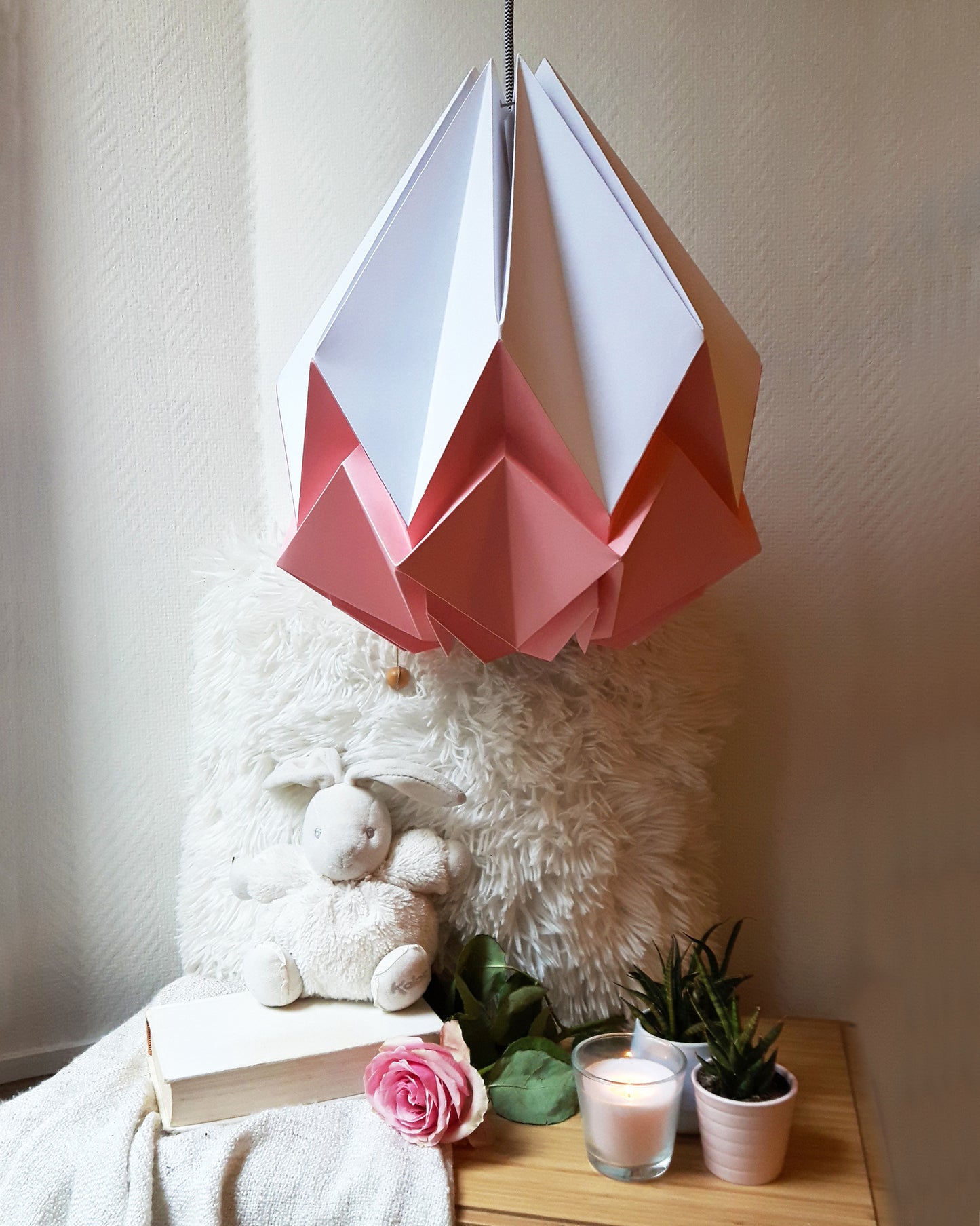 Origami Pendant Light Bicolor in Paper - Size L