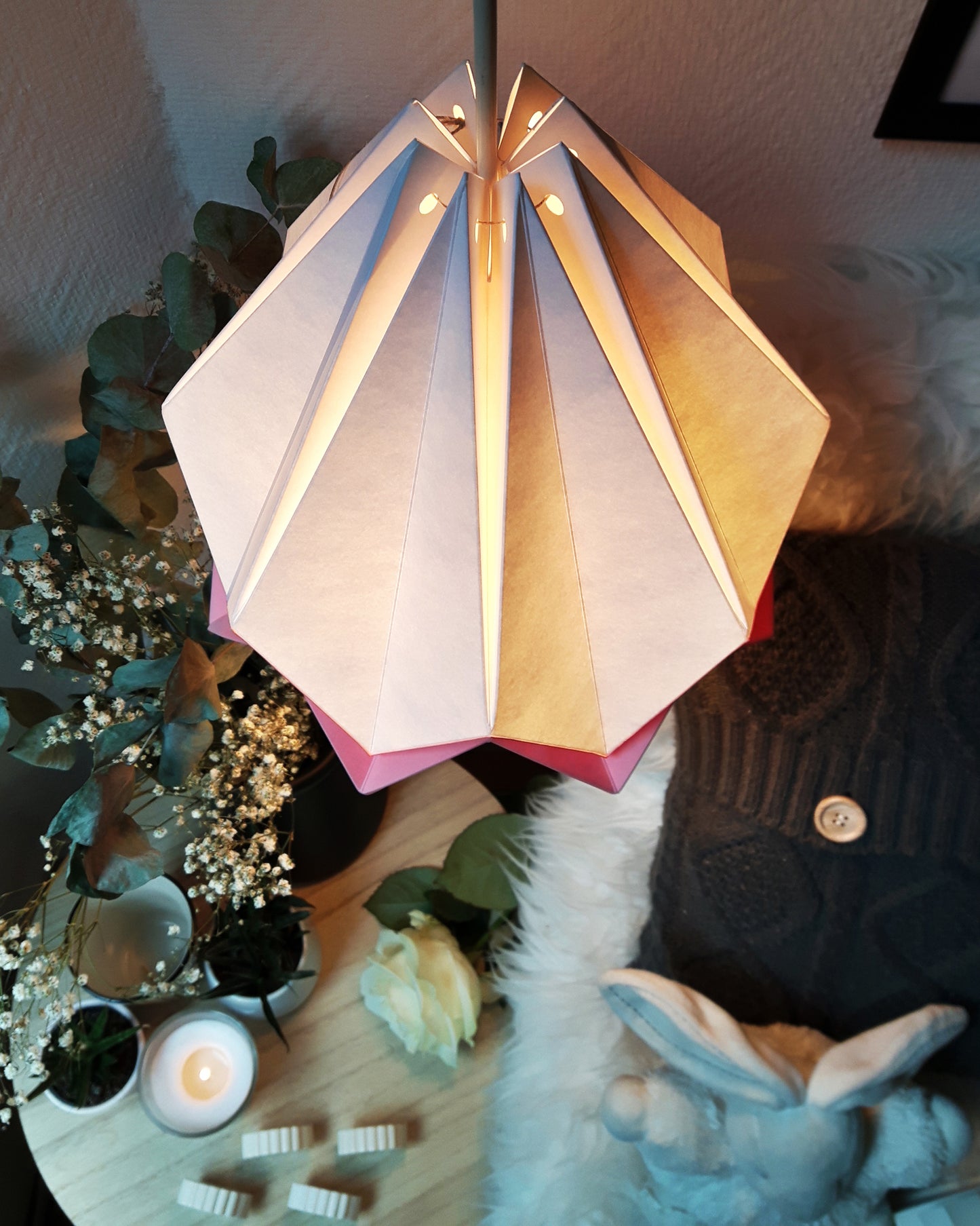 Suspension Origami Bicolore en Papier - Taille M