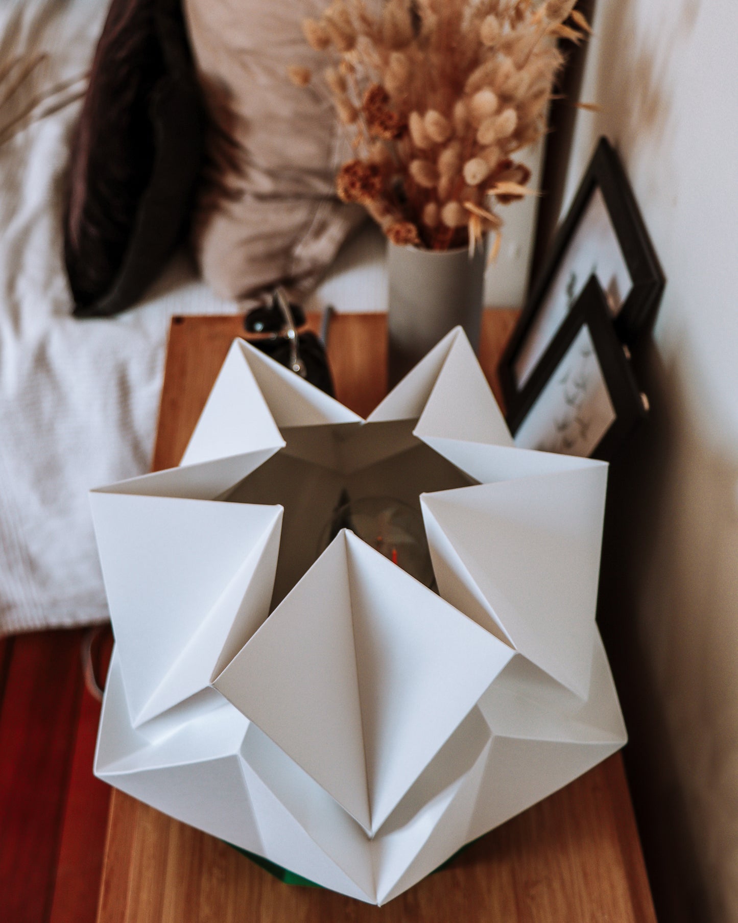 Lampe de Table Origami Bicolore en Papier - taille M