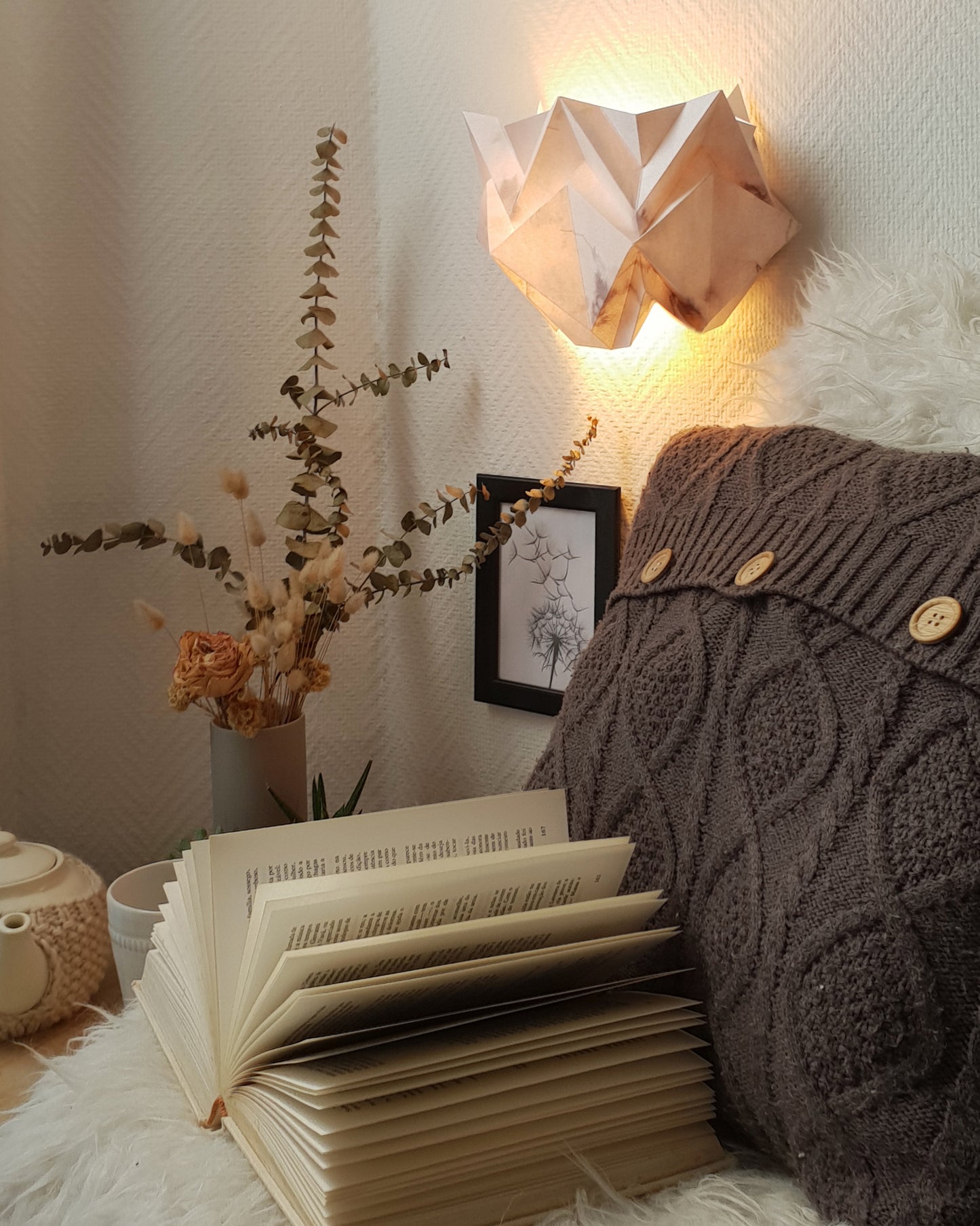 Applique murale Origami en Papier - Motif Hiver