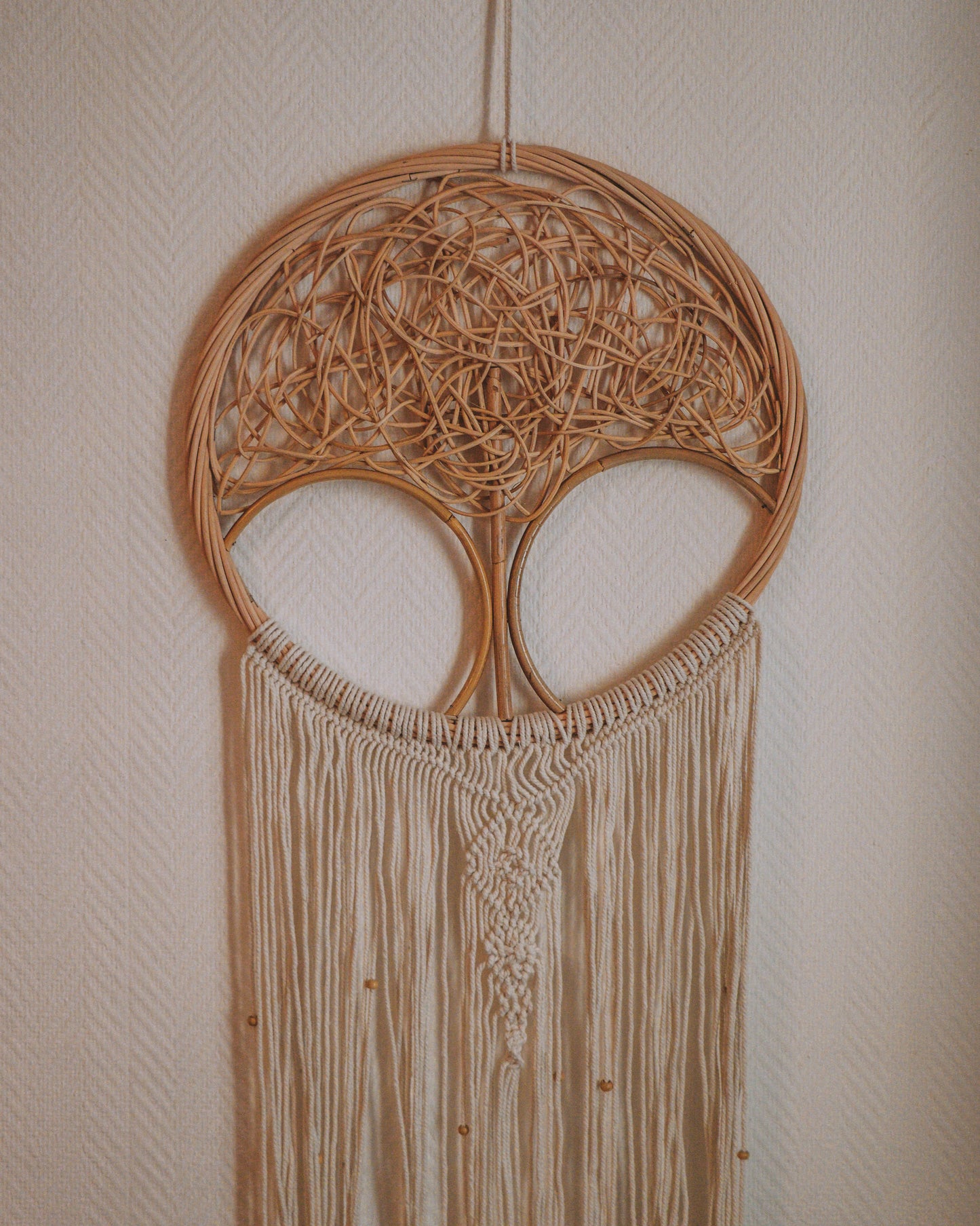 Bali Handmade Tree of Life Rattan & Macramé Wall Hanging – Spirit of Nature Décor