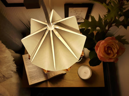 Suspension Origami en Ecowood et Papier Blanc