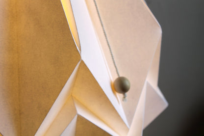 Origami Pendant Light in White Paper - Size L