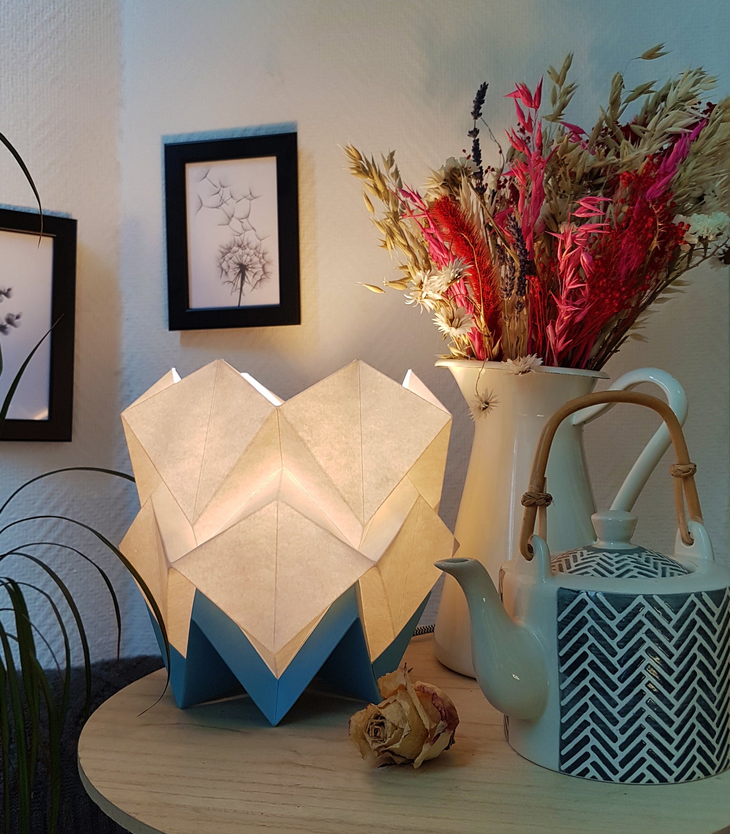 Lampe de Table Origami Bicolore en Papier - taille S