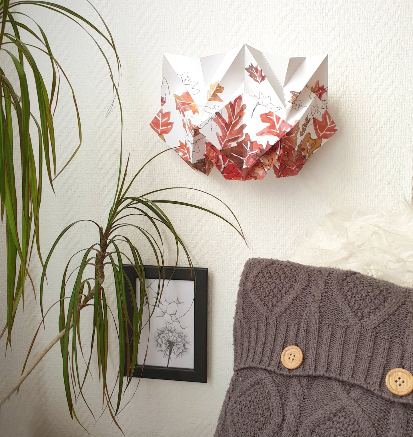 Origami Wall Sconce in Paper - Autumn