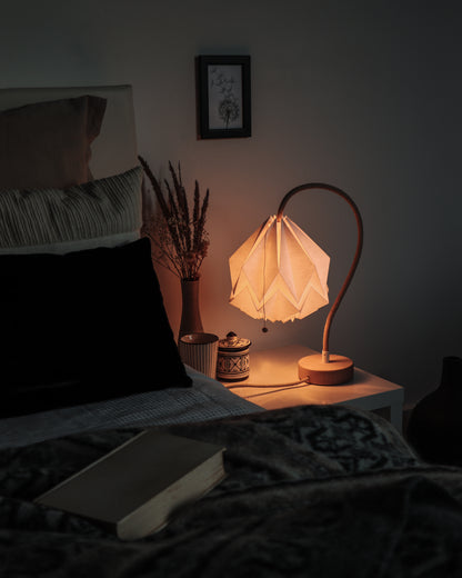 Lampe de Table Kikyo avec pied flexible et abat-jour en papier