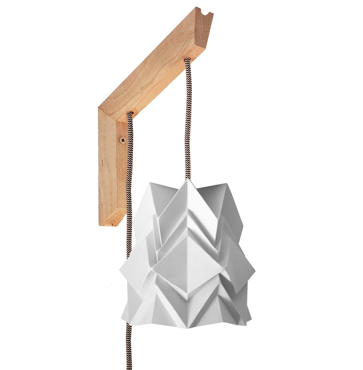 Applique murale en bois et petite suspension Origami Design en Papier